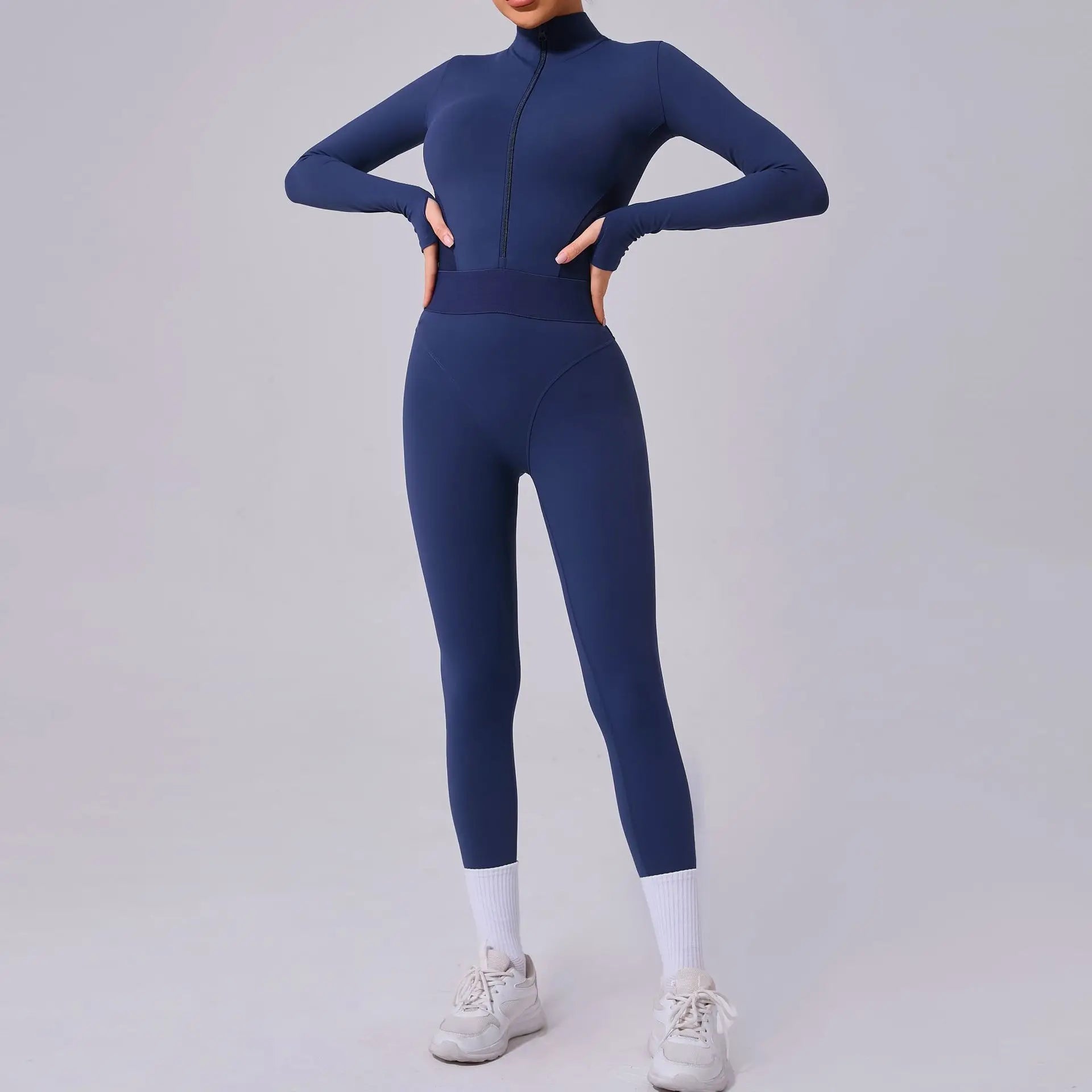 Women Tracksuit Yoga Set One-piece Suit Female Rompers Quick Dry Yoga Clothing Workout Bodysuits Sports Jumpsuit Long Sleeved