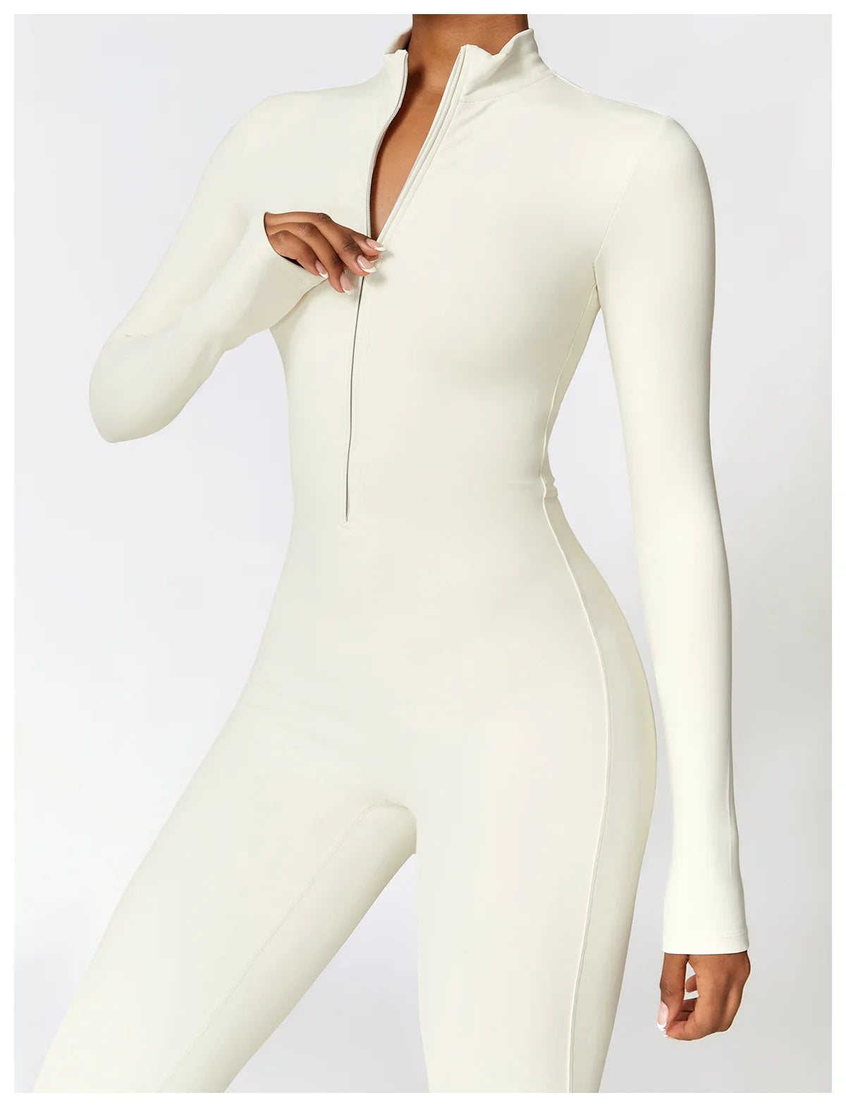 Women Tracksuit Yoga Set One Piece Jumpsuit Zipper Long Sleeved Fitness Sports Bodysuit Gym Push Up Workout Clothes Sportswear