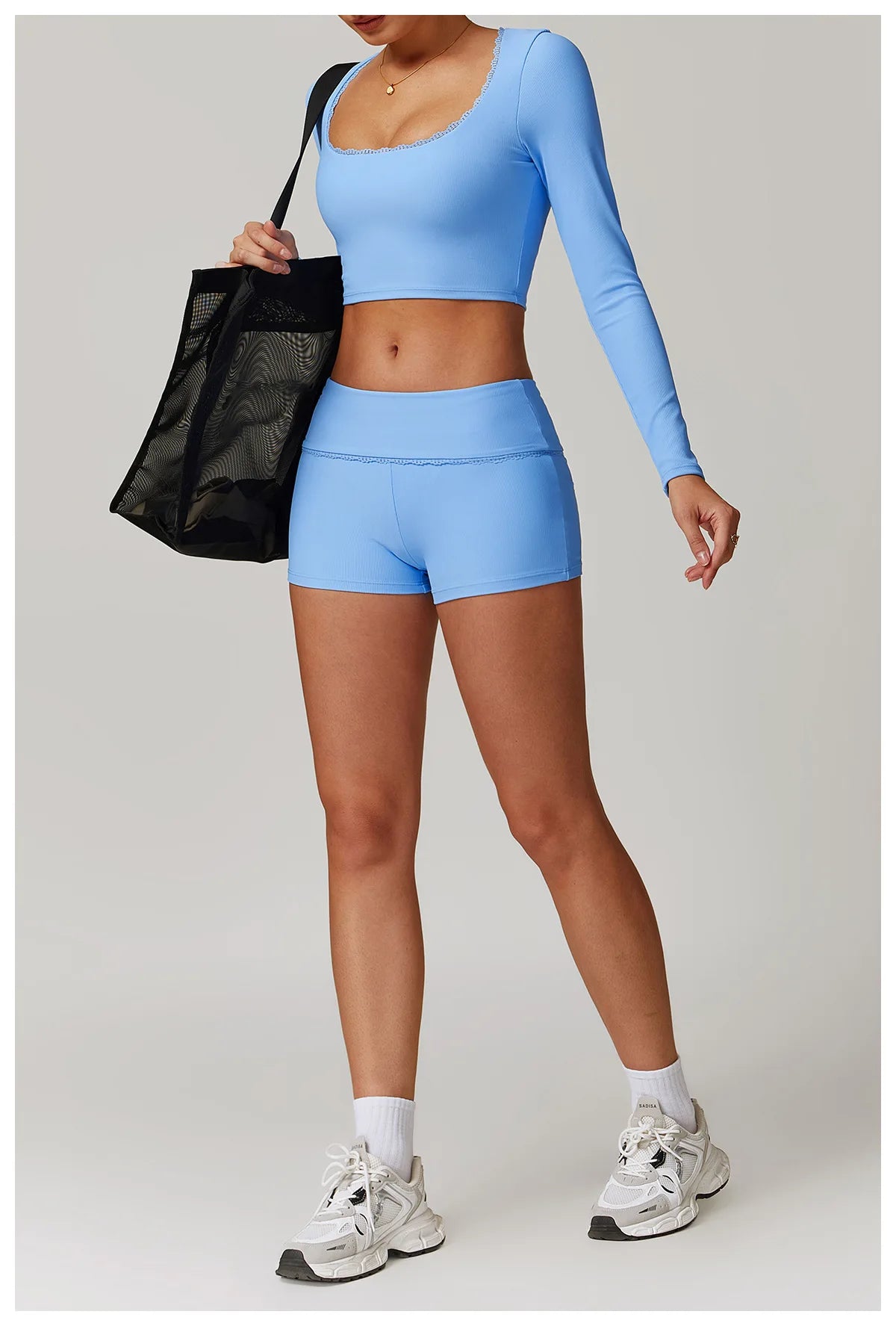 Ribbed Yoga Shirts For Women Long Sleeve Fitness Running Gym Clothes Push Up Workout Dry Fit Breathable High Elastic Sports Top