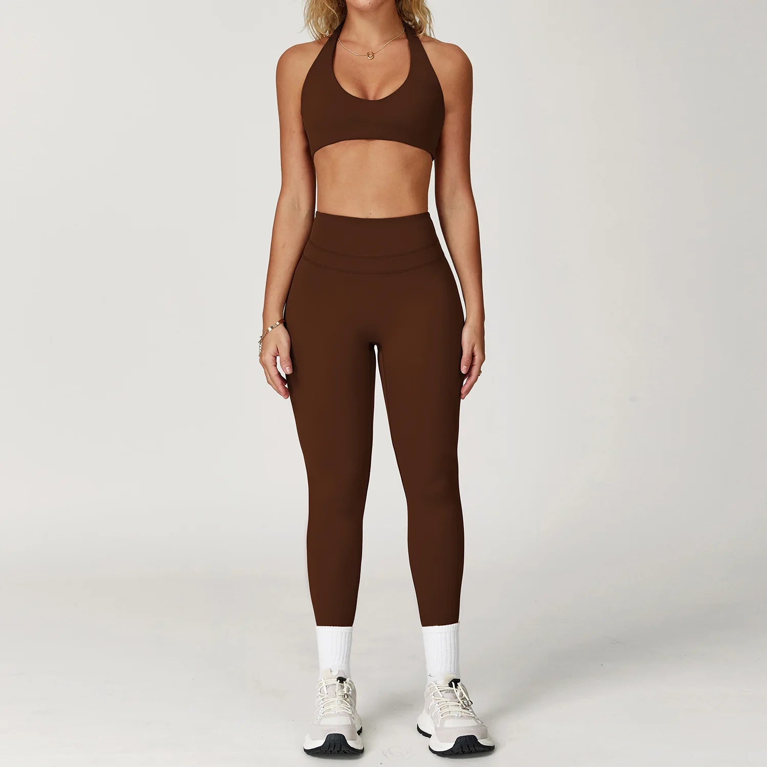 Women's Tracksuit 2PCS Fitness Suit Yoga Set Sportswear Workout Sports Bra High Waist Leggings Gym Clothing Seamless Sports Suit