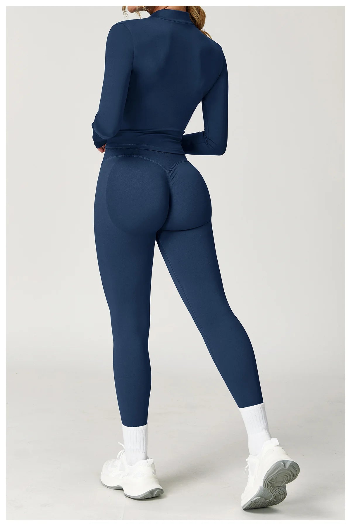 2PCS Yoga Suit Sports Set Women Gym Set Women Tracksuit Running Workout Long Sleeve Sports Shirt Yoga Clothing Seamless Leggings
