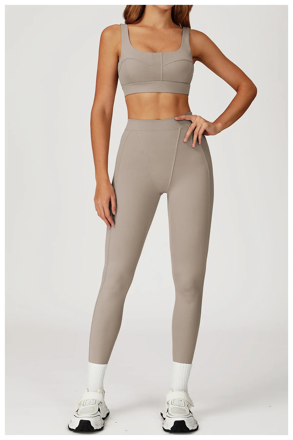 2PCS Yoga Set Gym Clothes Sportswear Yoga Suits For Women Outfits Fitness Set Tracksuits Sports Bra Gym Long Sleeved Leggings
