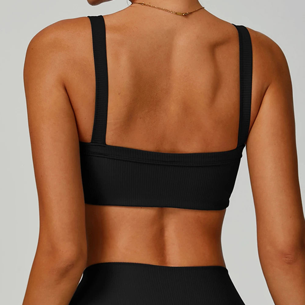 Breathable Sports Bra Anti-Sweat Fitness Top Women Yoga Bra Shockproof Crop Top High Strength Push Up Sport Bra Gym Workout Top