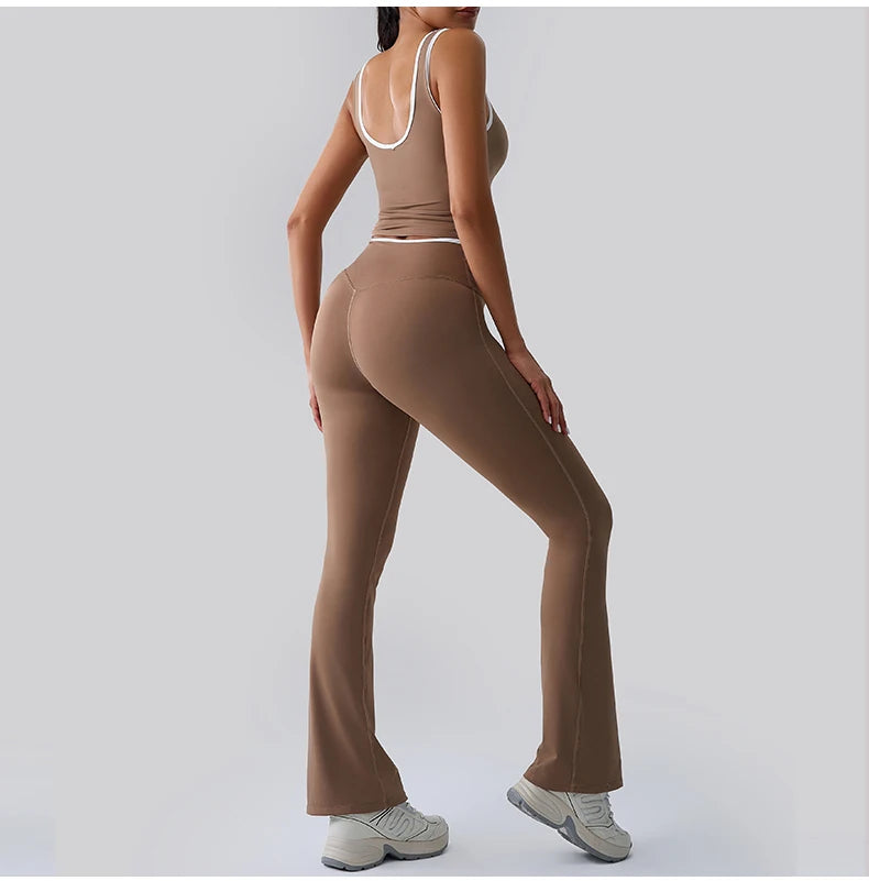 Women Tracksuit 2PCS Yoga Set Nude Feeling Workout Sets Gym Push Up Fitness Running Workout Sportwear Sport Bra Leggings Suit