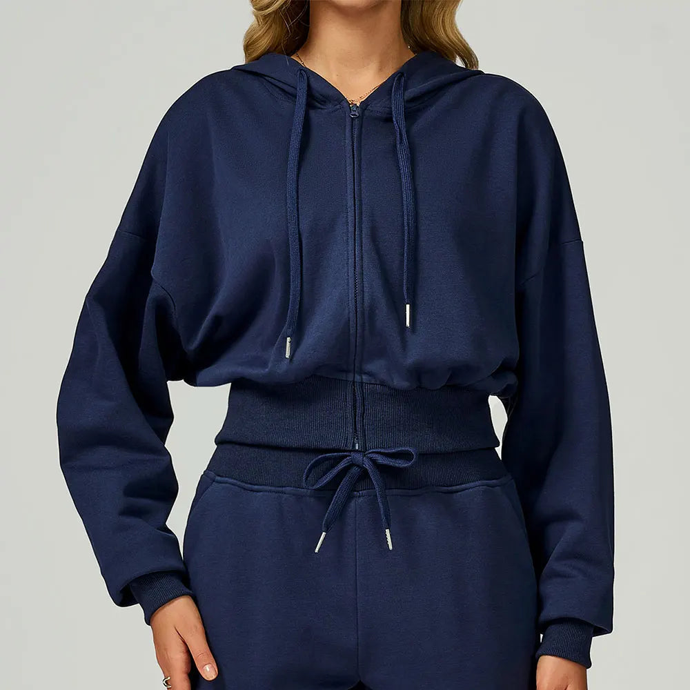 Winter Zipper Sports Hoodie for Women Hooded Long Sleeved Casual Loose and Versatile Hoodie Women Running and Fitness Sportswear