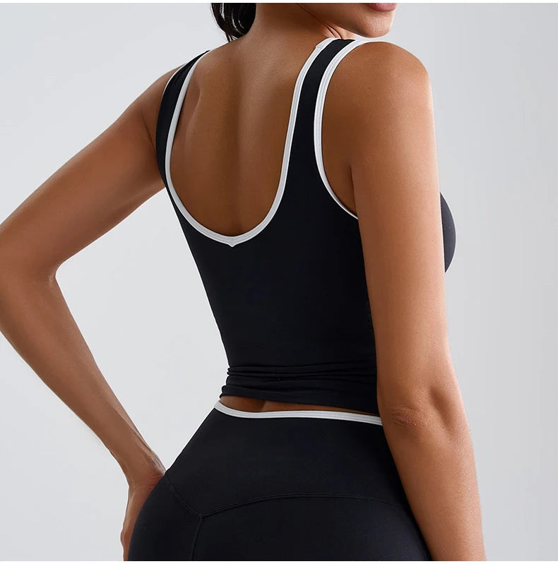 Workout Bra Fitness Yoga Bras Women Race Back Sports Bras Color Blocked Top Women Bra Sexy Breathable Underwear Women Gym Tops