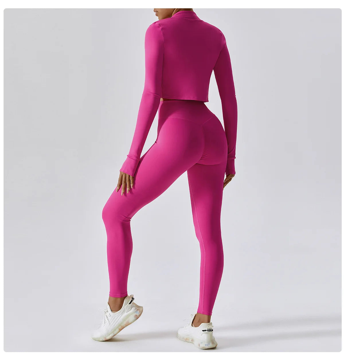 Women Outdoor Sports Long Sleeved Slim Yoga Clothes Quick Dry Zipper Cardigan Stand Up Collar Jacket Running Fitness Jacket Top