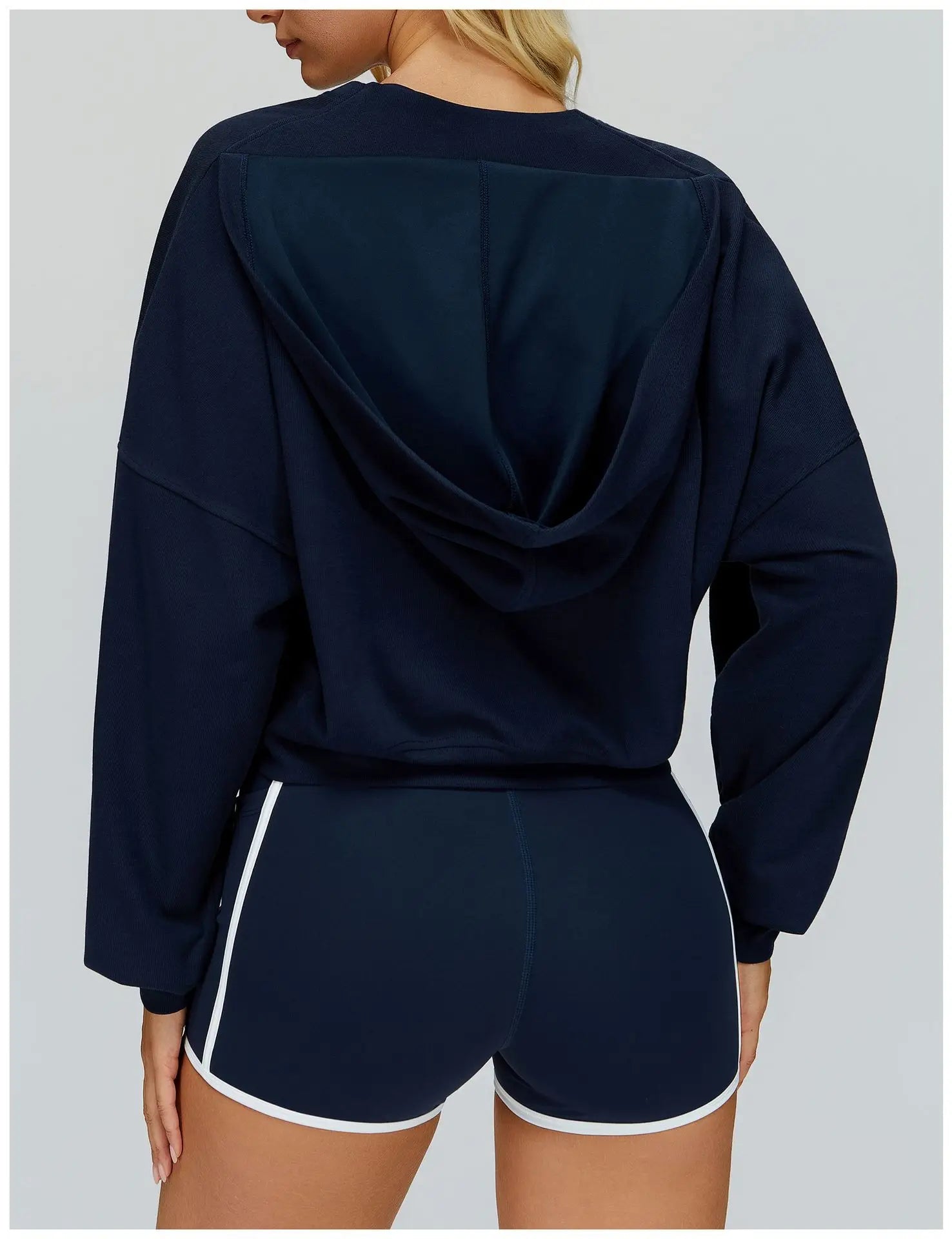 Hooded Hoodie Women's Long Sleeved Warm Windproof Casual Loose Sports Hoodie Outdoor Hiking and Running Sports Jacket
