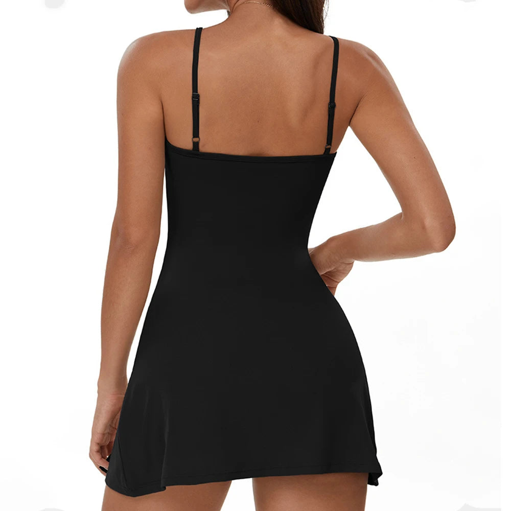 Women's Yoga Rompers Backless One Piece Tummy Control Dress Jumpsuit Padded Sports Bra Romper Fashion Fitness Sportwear Bodysuit