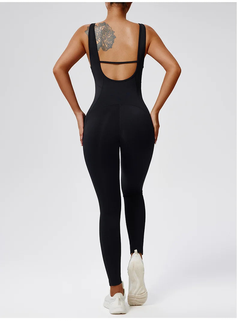 Women's Clothes Yoga Set Sports Jumpsuits One Piece Fitness Rompers Sportswear Gym Set Workout Tracksuit Activewear Bodysuits