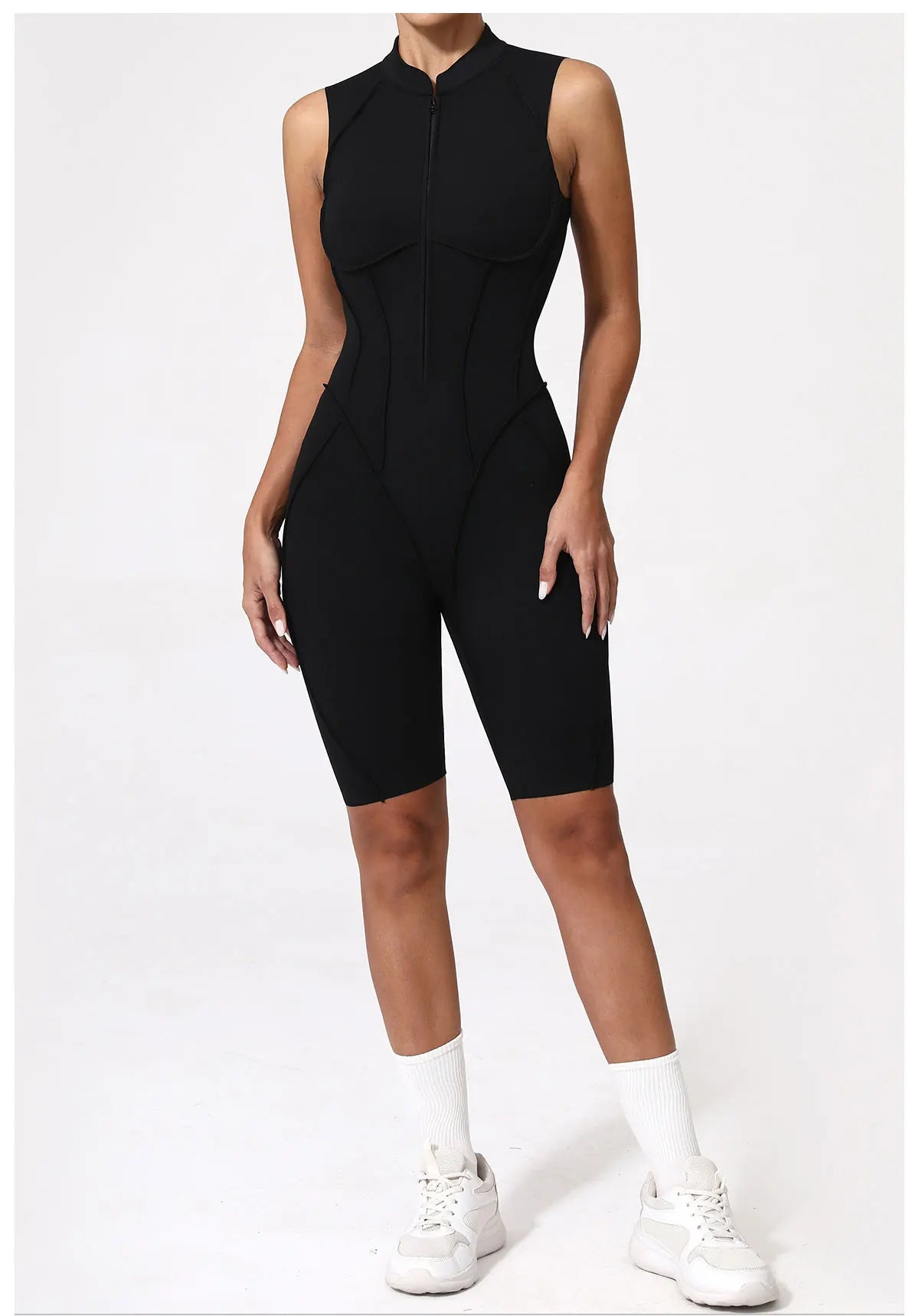 Zipper Jumpsuit Women's Fitness Suit Short Sets Sports Overalls for Woman Tracksuit Yoga Clothing Gym Workout Clothes Sportswear