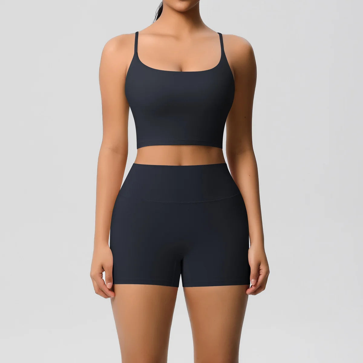 Yoga Sport Set Women Seamless Crop Top Bra Shorts Yoga Set Comfort Elastic Sportsuit Workout Outfit Fitness Gym Clothes
