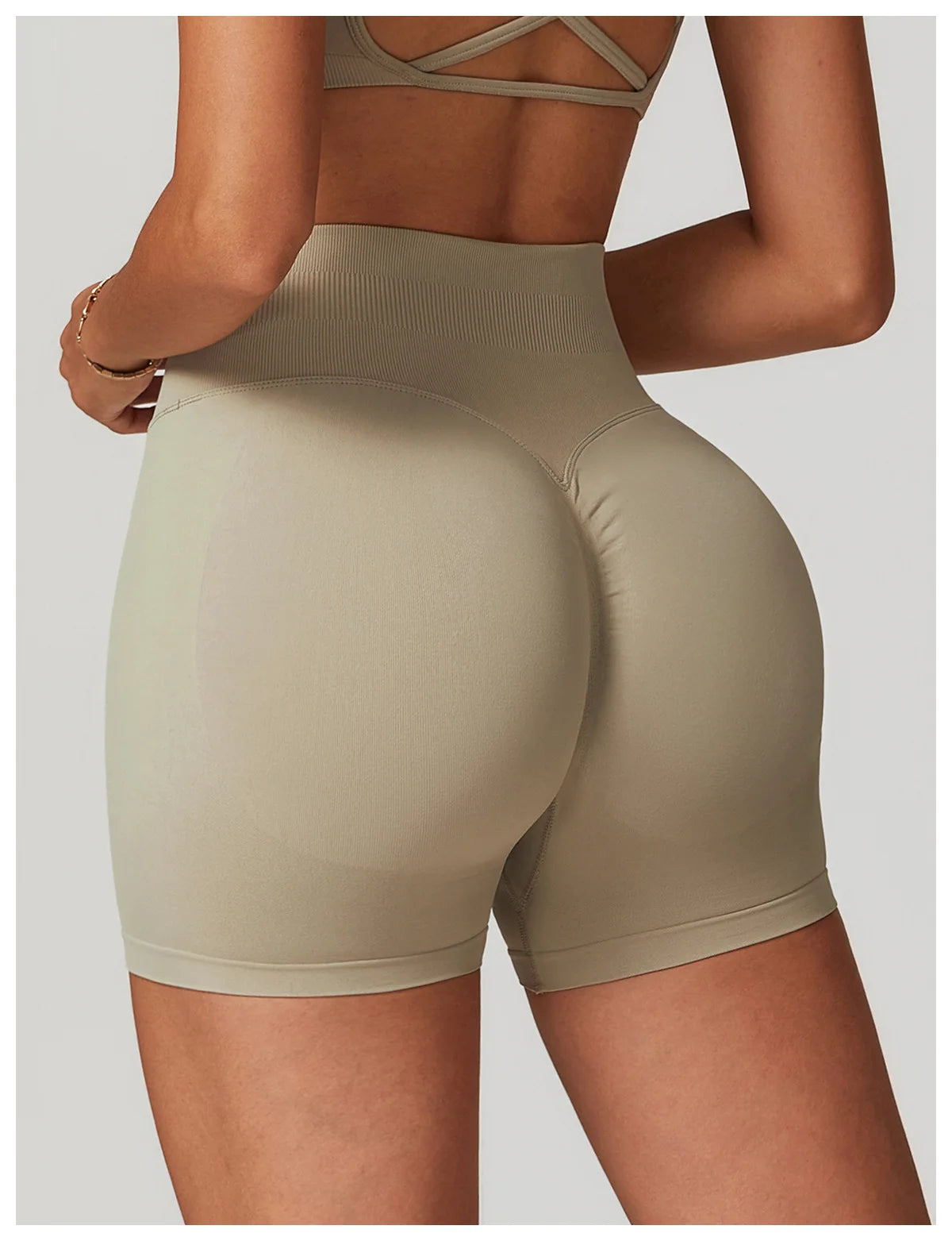 Ribbed Shorts for Women Yoga Shorts Push Up Booty Workout Gym Shorts Fitness High Waist Sports Short Seamless Women Clothing