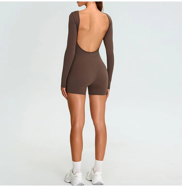 Yoga Suit Yoga Jumpsuit Long Sleeved Backless Rompers Sports Wear Gym Set Fitness Bodysuits Women Dance Running Workout Clothes