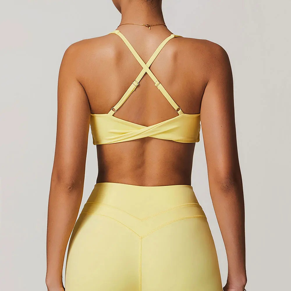 Sports Bra Women Fitness Bra Halter Sports Underwear Naked Feel Sexy Yoga Gym Push Up Workout Bra Padded Bralette Bathsuit
