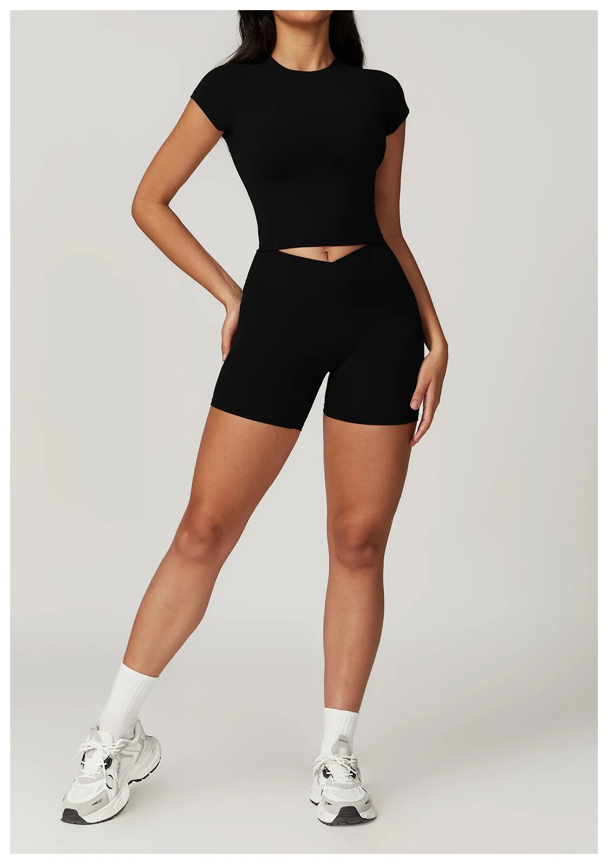 Sports T-shirt Women Fitness Top Short Sleeves Yoga Dance Clothes High Elastic Running Shirts Gym Push Up Workout Top Tee