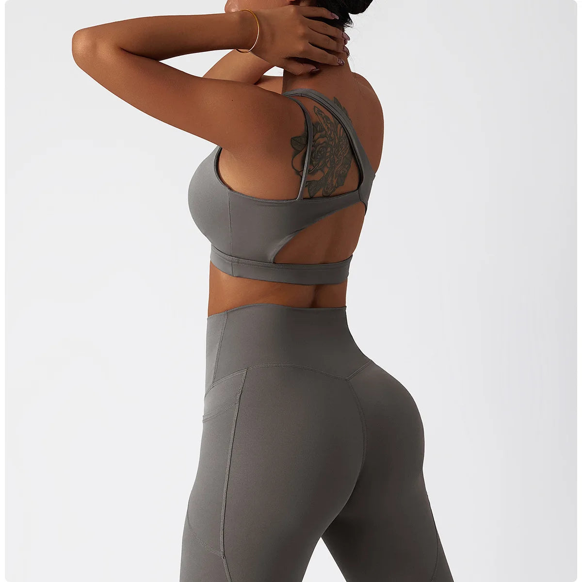 Comfort Single Strap Yoga Bra Chest Pad Running Women Sports Underwear Gym Top Stretch Pull Up Bra Women Vest Fitness Tank Top