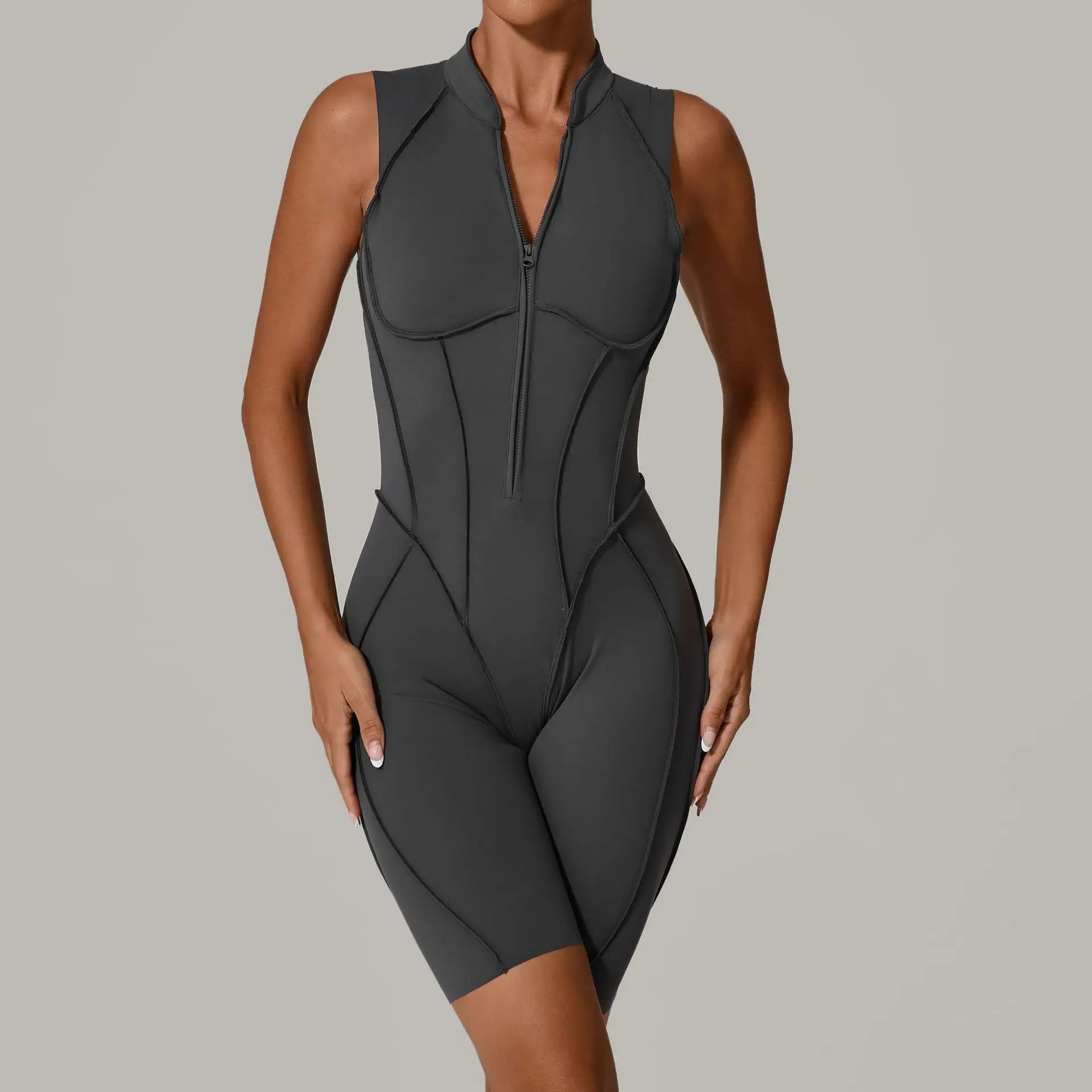 Zipper Jumpsuit Women's Fitness Suit Short Sets Sports Overalls for Woman Tracksuit Yoga Clothing Gym Workout Clothes Sportswear