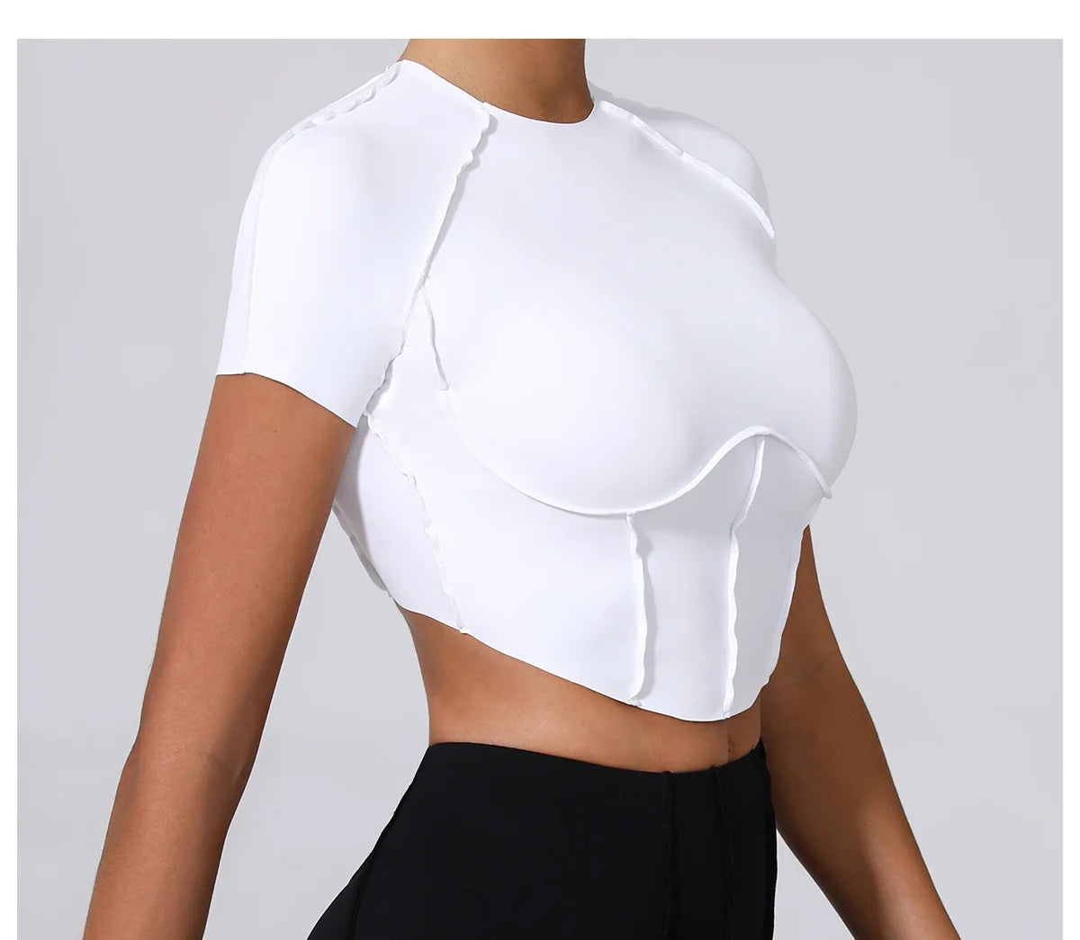Women Yoga Top Line Sport T Shirts Fitness Clothes Short Sleeve Push Up Yoga Shirt Gym Top Running Active Wear Workout Sport Top