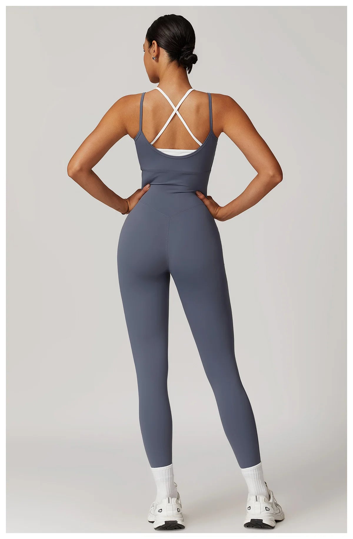 Color Blocked Jumpsuit Gym Set Women Yoga Suit Back Cross Sportswear Women Sports Jumpsuit Fitness Rompers Workout Bodysuits
