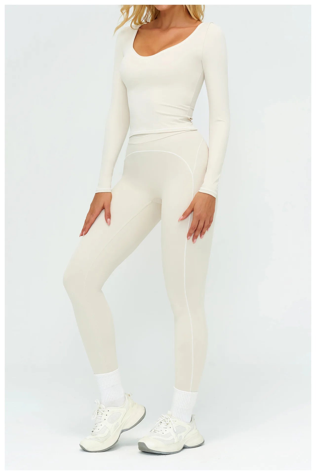 Yoga Shirts Women's Yoga Long Sleeve Fitness Long Sleeve Running Gym Clothes Workout Dry Fit Breathable High Elastic Sports Top
