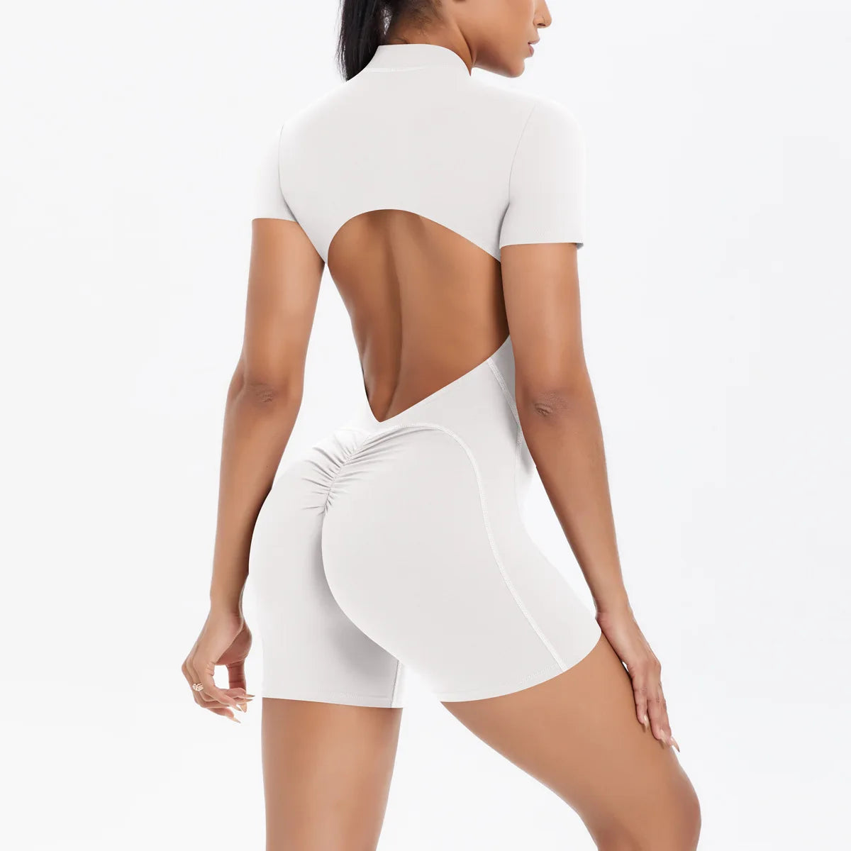 Gym Set Women Yoga Suit Sportswear Women Tracksuit Sports Jumpsuit Fitness Rompers Short Sleeves Push Up Set Workout Bodysuits