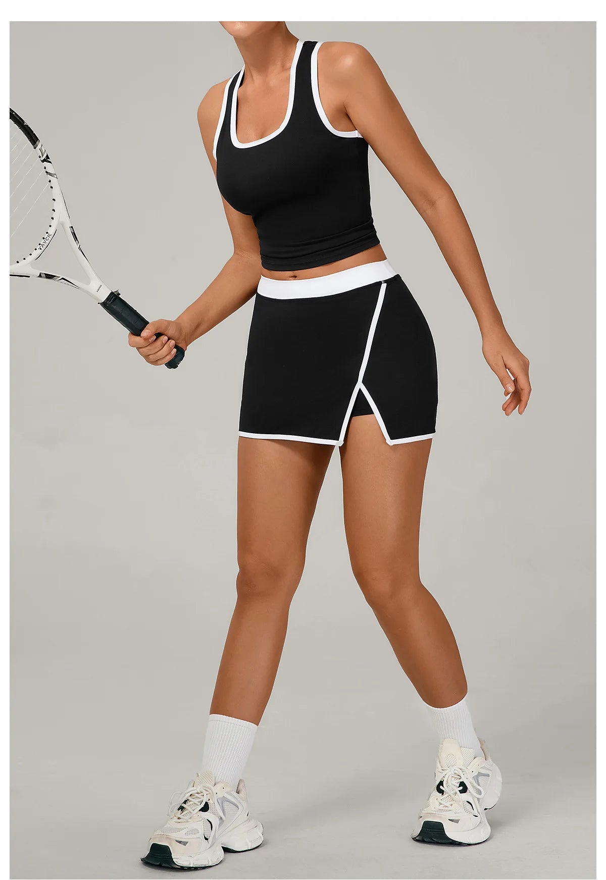 Yoga Set 2PCS Women Tracksuit Sexy Sport Bra High Waist Yoga Short Skirt Gym Clothes Fitness Sleeveless Workout Suit Sporstwear