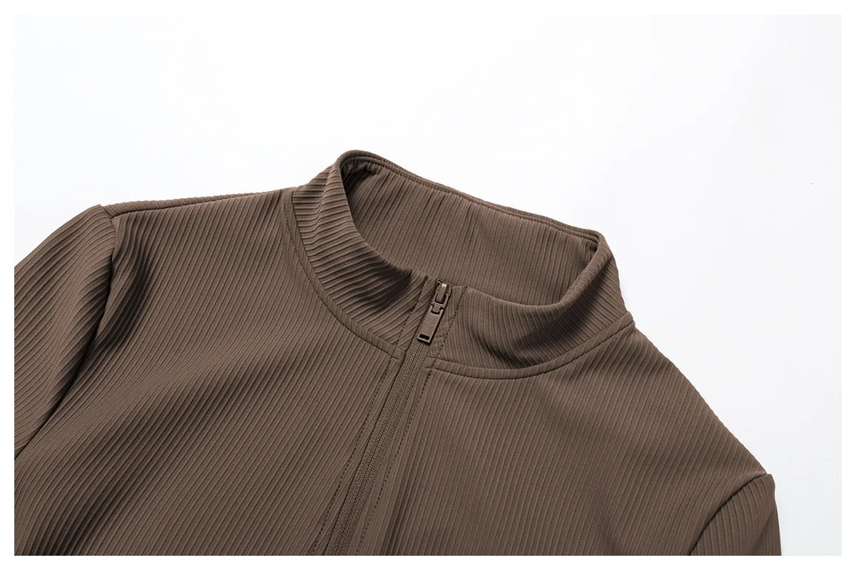 Yoga Jacket Women's Coat Standing Collar Yoga Long Sleeved Sports Jacket Running Training Fitness Top Gym Workout Running Tops