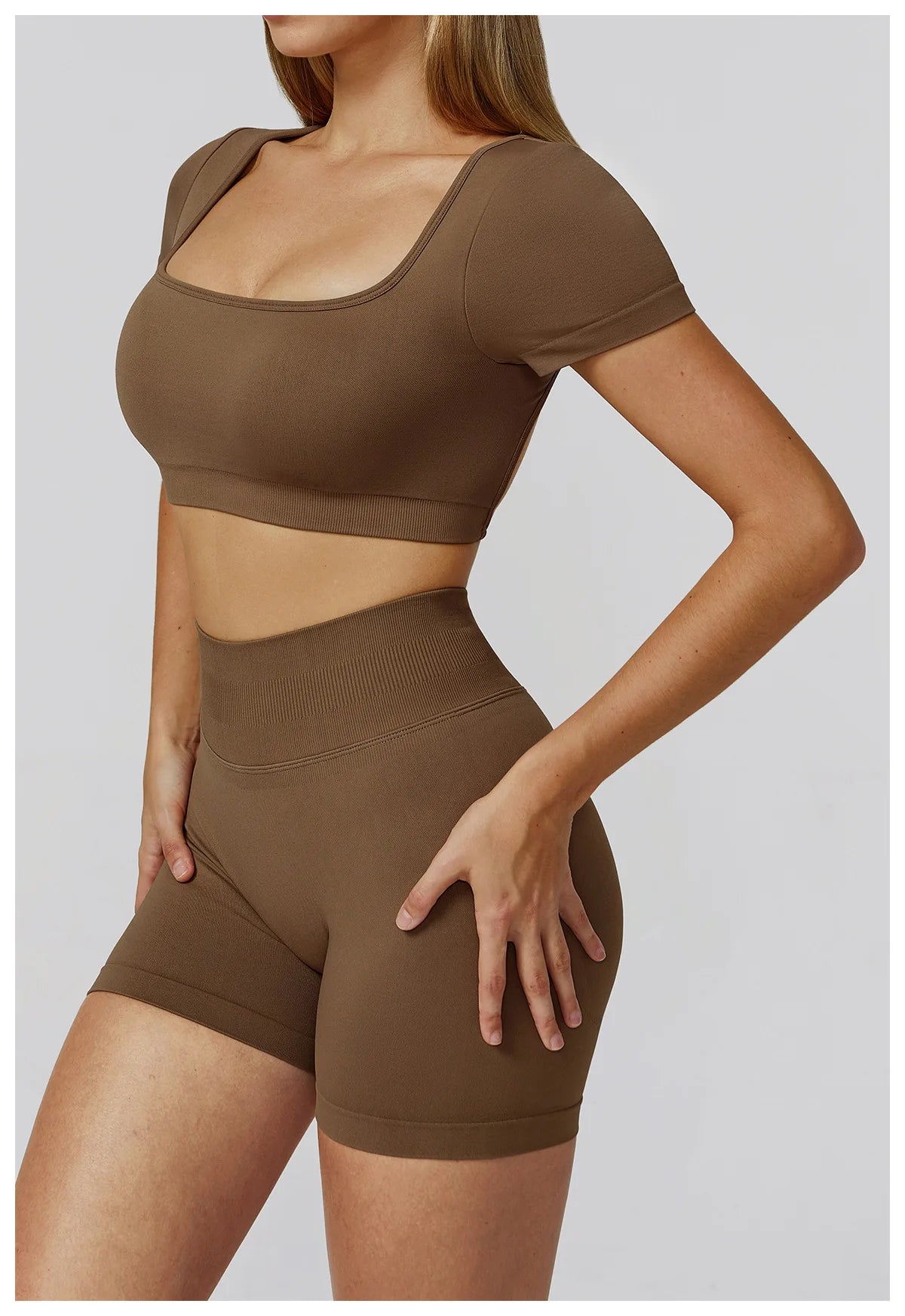 Seamless Women Yoga Top Backless Sport T Shirts Fitness Clothes Short Sleeve Yoga Shirt Gym Top Running Active Wear Sport Top