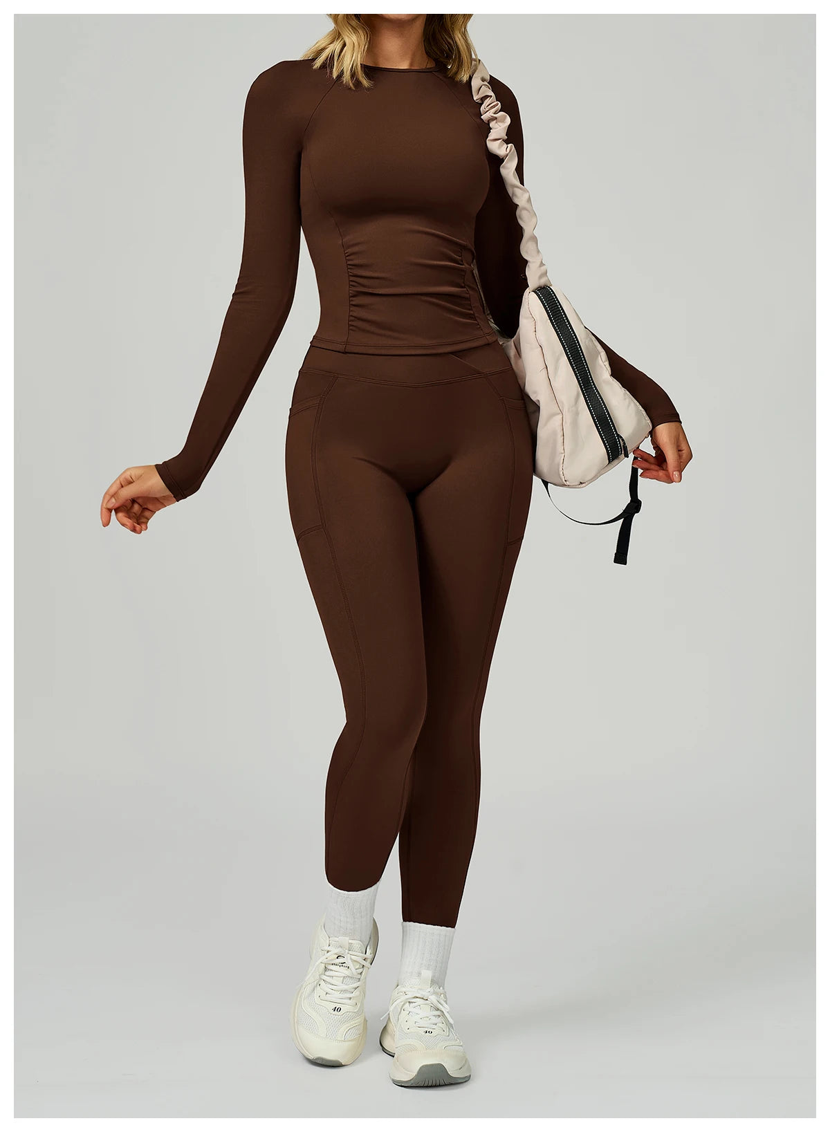 Women's Long Sleeve Top Yoga Shirts Running T-Shirt Workout Fitness Long Sleeve Gym Push Up Sports Top Sexy Training Crop Top
