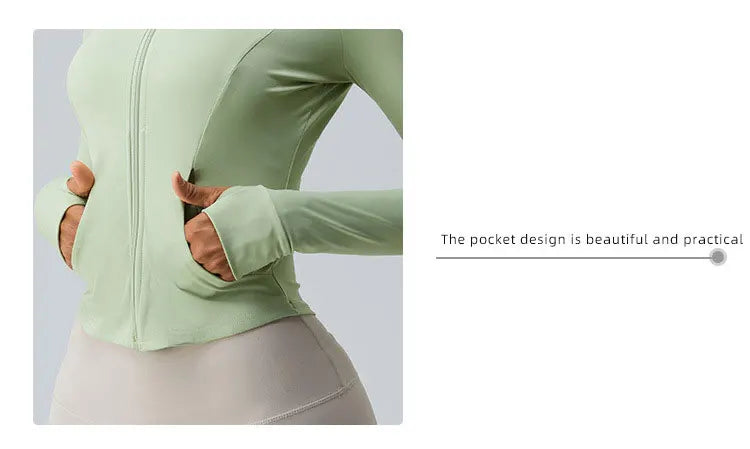 New Outdoor Running Yoga Jacket Elasticity Women's Sports Jacket Gym Sports Long Sleeves Women Quick-Drying Tights Zipper Hoodie