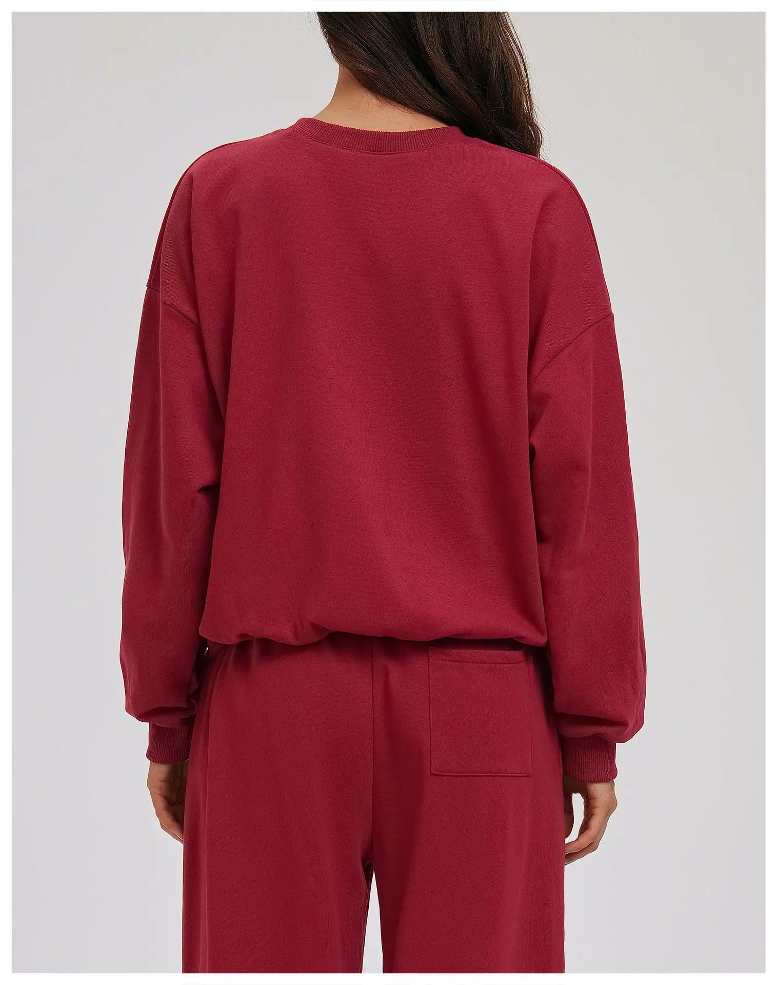Knitted Round Neck Sports Hoodie for Women Long Sleeves for Outerwear Casual Loose Hoodie Running Top Fitness Sportswear