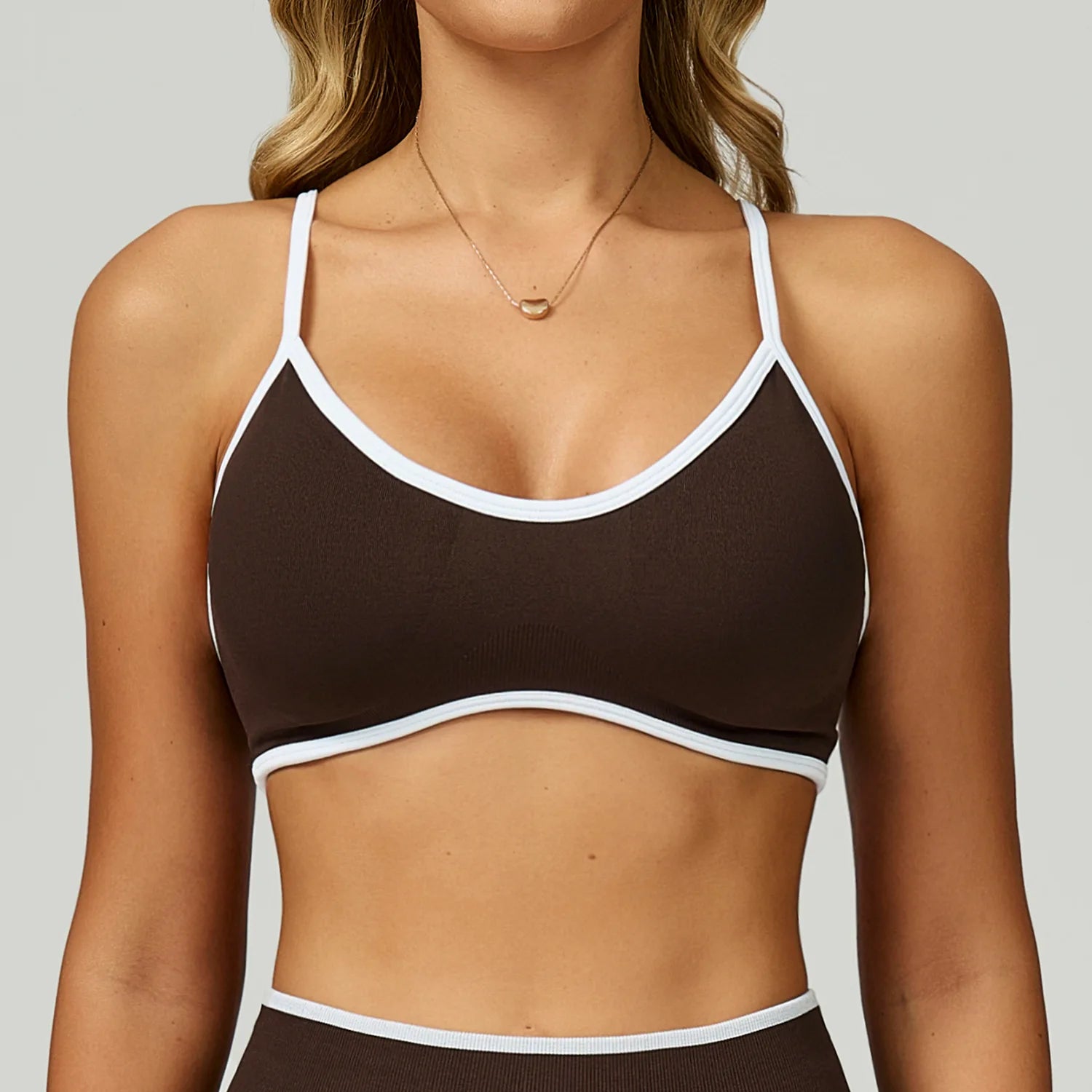 Women Seamless Halter Sports Bra High Support Push-up Open Back activewear Gym Tank Top Fitness Underwear Yoga Workout Brassiere