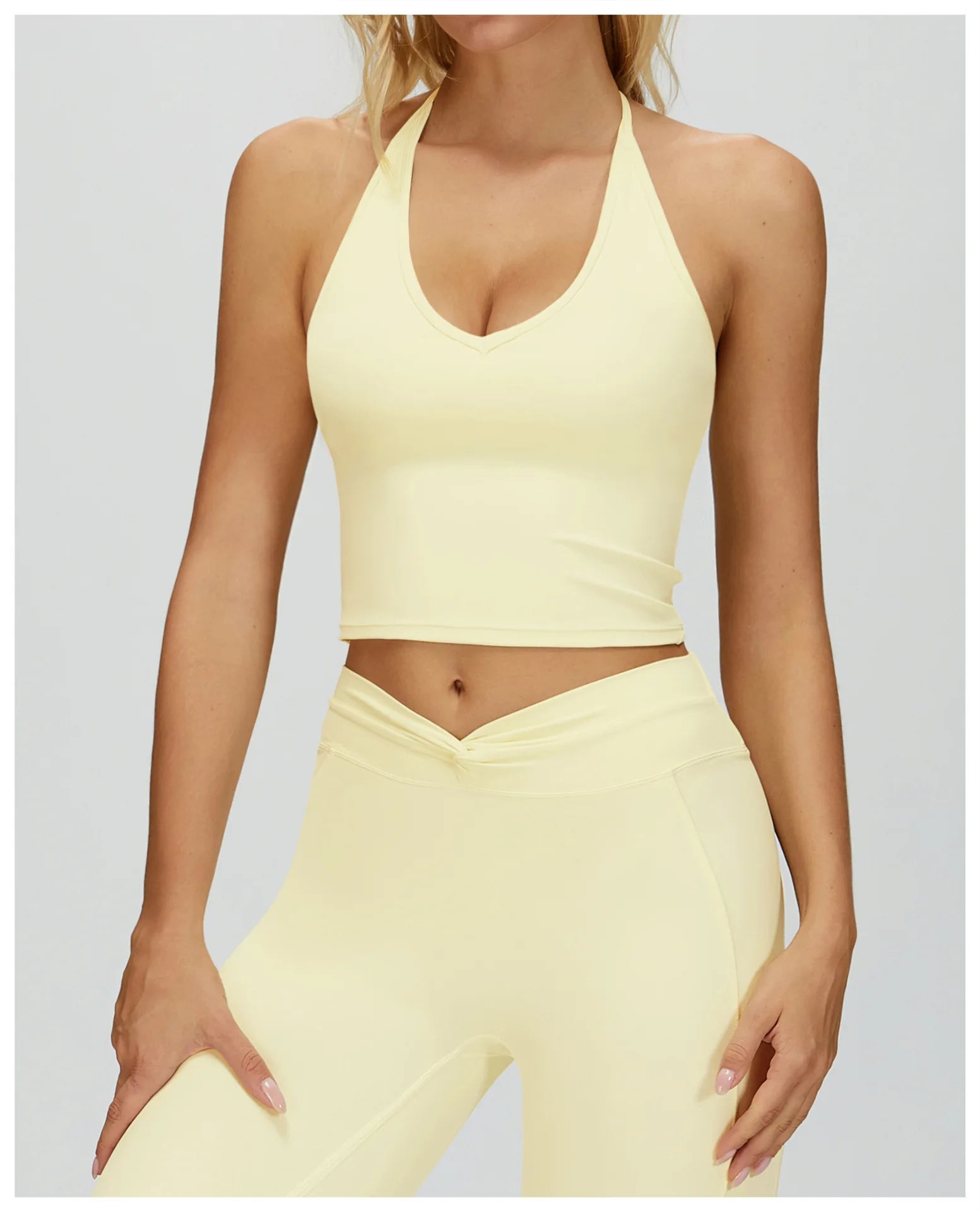 Hanging Neck Sports Underwear Fitness Backless Yoga Bra Gym Bra Removable Cups Women Workout Clothing Gym Top Halter Sport Bras