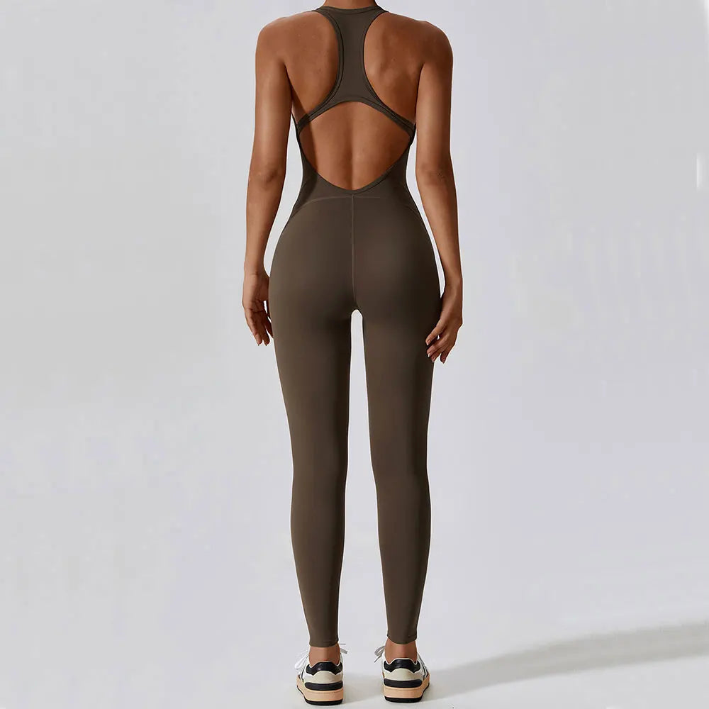 Gym Clothes Jumpsuit Backless Fitness Set Bodysuit Siamese Sportswear Women Romper Buttery-Soft One-Piece Playsuit Yoga Suit