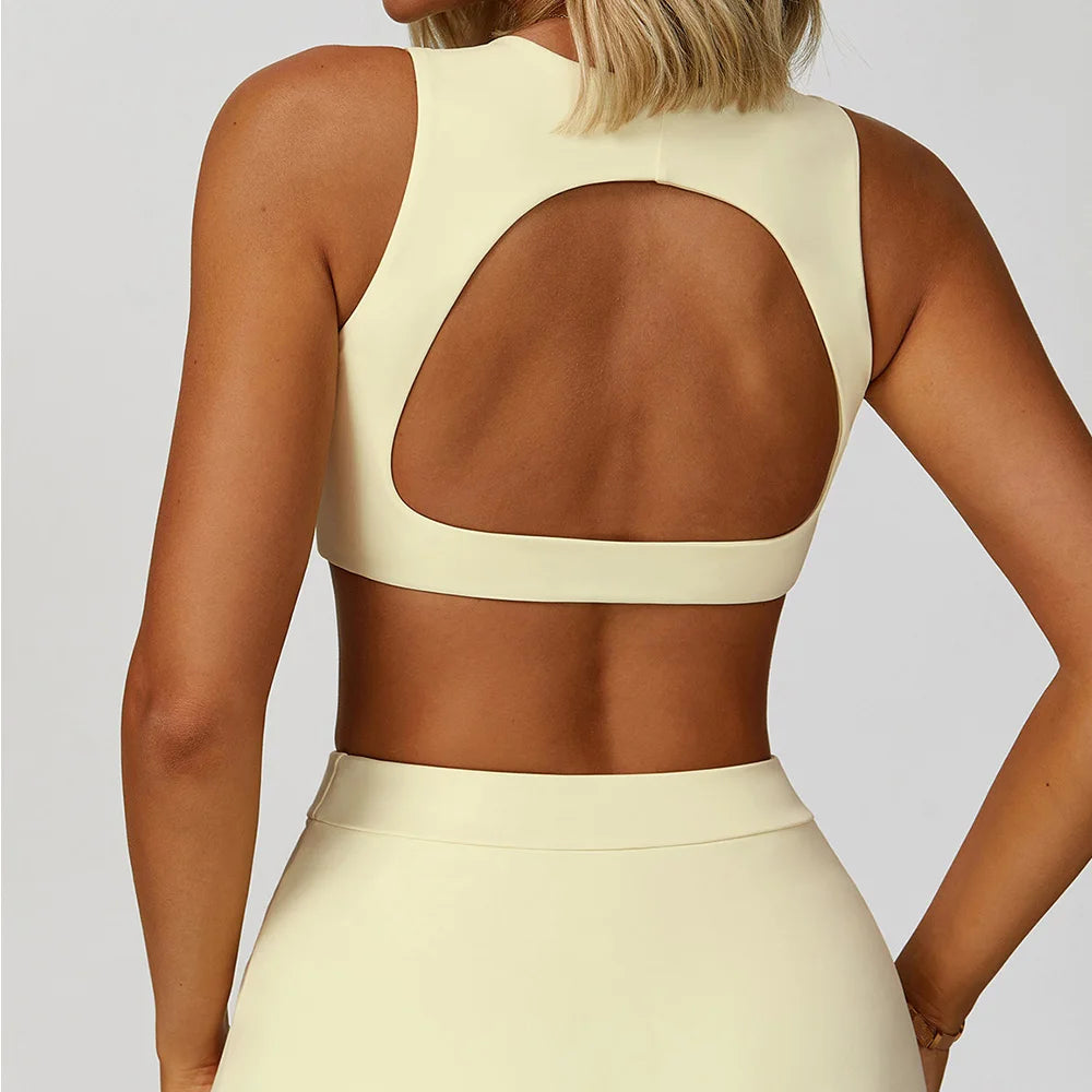 Backless Women Fitness Yoga Bras Race Back Sports Bras Nylon Top Women Impact Bra Sexy Breathable Underwear For Women Gym