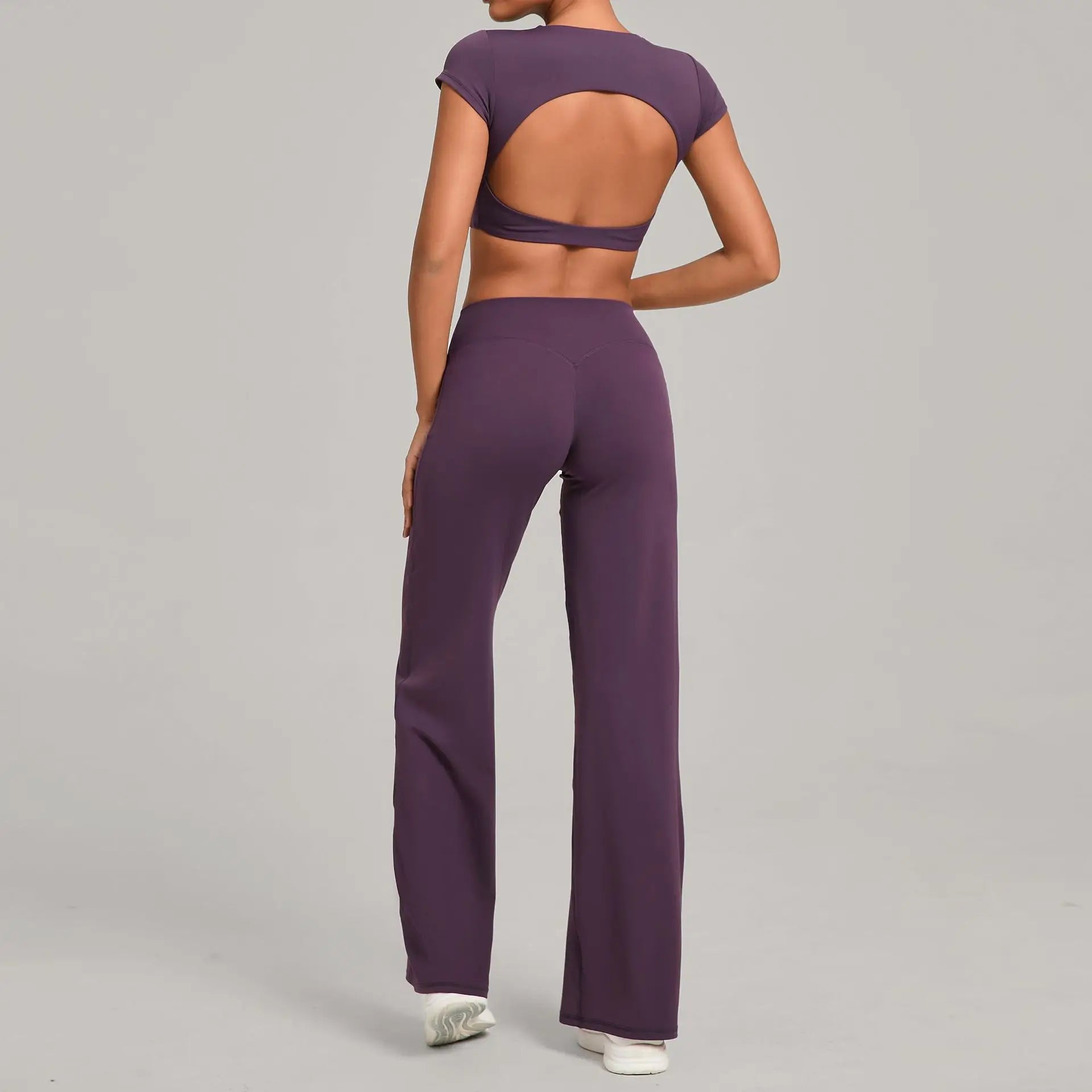 Women Tracksuit Yoga Suit 2PCS Sports Outfits Gym Set Running Workout Clothes Sports Short Sleeves Athletic Wear Yoga Clothing