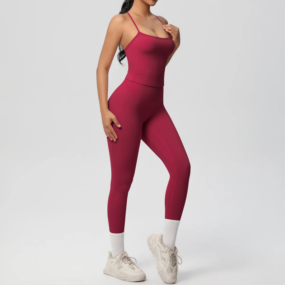 Yoga Outfits Women Tracksuit Fitness Suit Training Sleeveless Sport Gym Set Workout Overalls Sports Underwear Sportswear