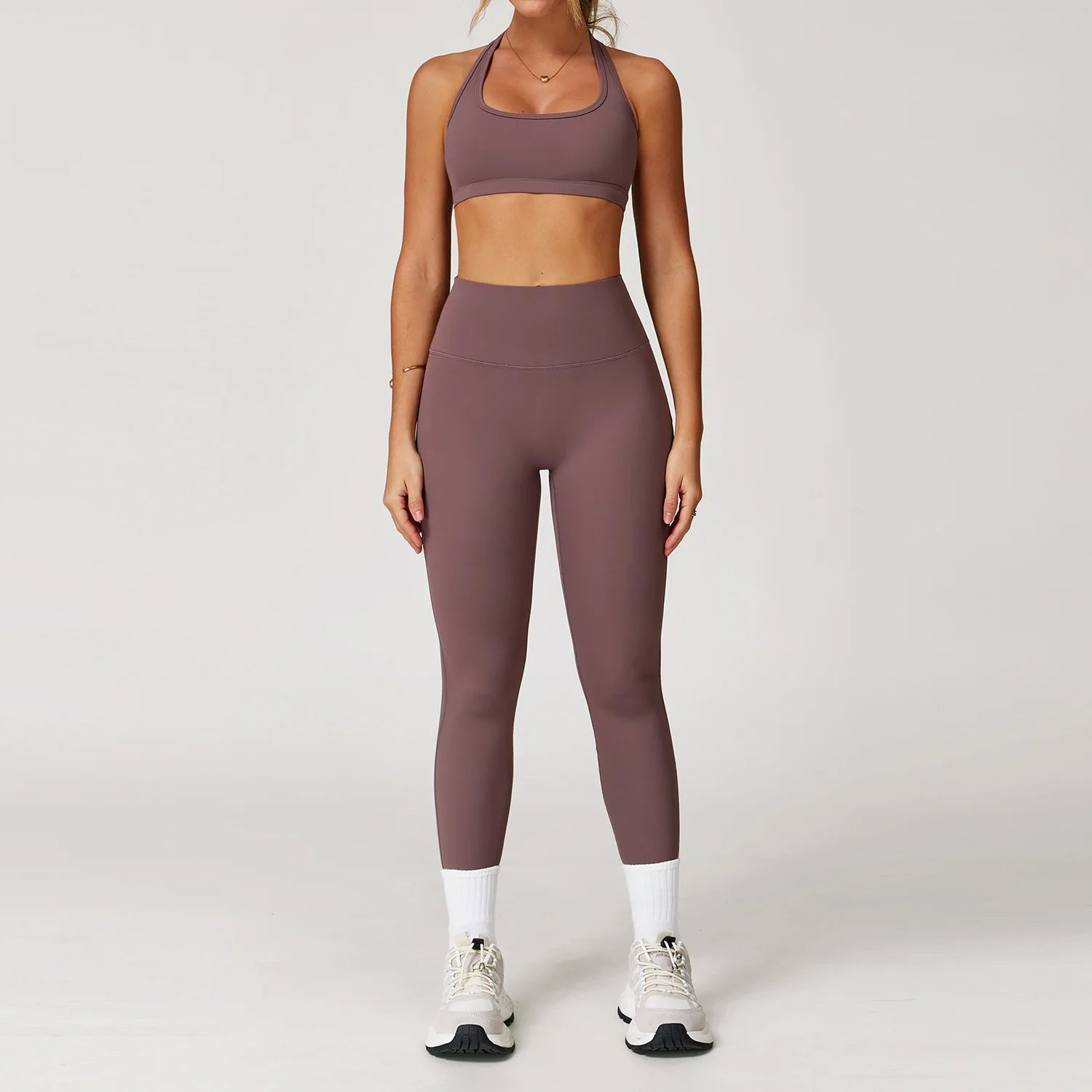 Yoga Set 2 Pieces Women Clothes Workout Outfits Fitness Sportswear Gym Tracksuit High Waist Leggings Sports Bra Athletic Wear