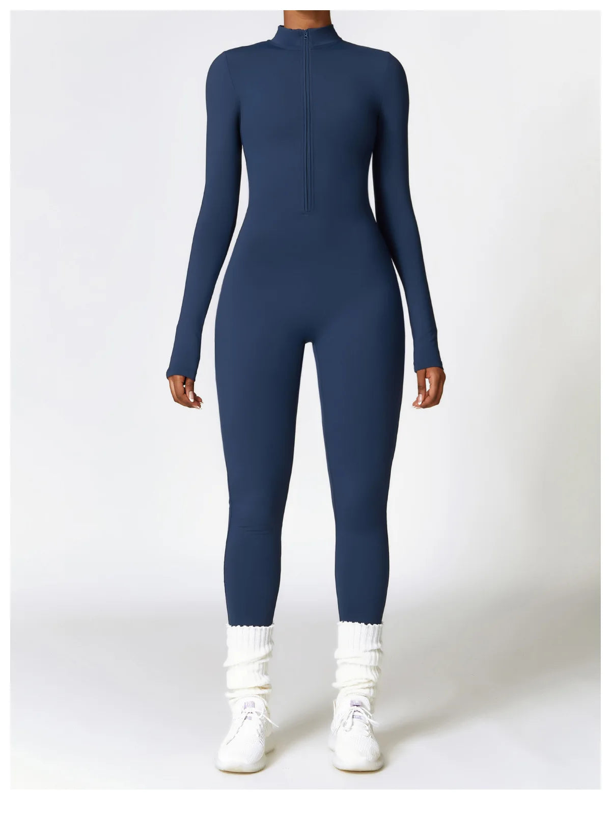 Women Tracksuit Yoga Set One Piece Jumpsuit Zipper Long Sleeved Fitness Sports Bodysuit Gym Push Up Workout Clothes Sportswear