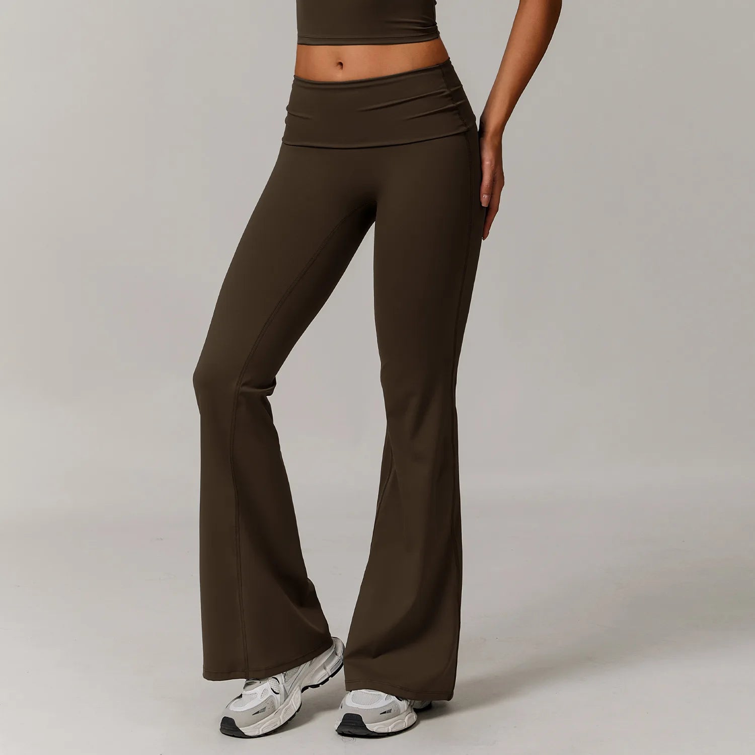 Flare Leggings Yoga Pants Women High Waist Wide Leg Yoga Pants Gym Sports Slim Flared Tights Pants Control Tummy Dance Trousers