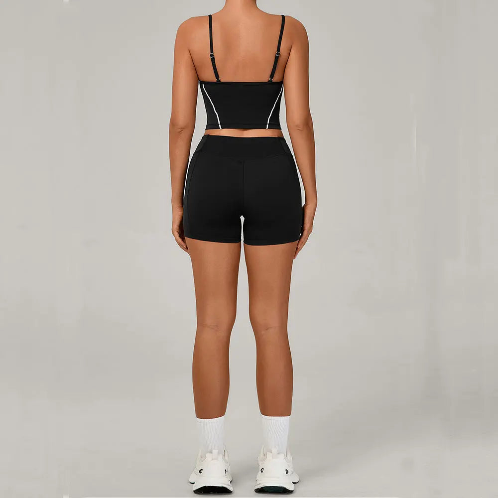 2 Pieces Yoga Sport Set Women Tracksuit Sports Bra Shorts Yoga Set Comfort Elastic Sportsuit Workout Outfit Fitness Gym Clothes