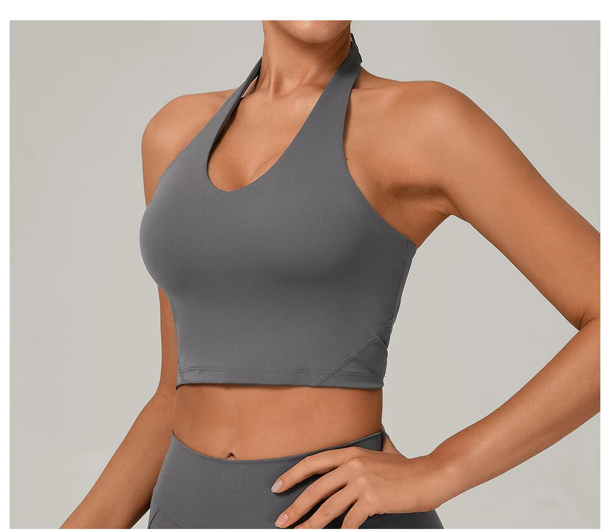 Sexy Impact Sports Bra Women Halter Top High Support Push-up Open Back Gym Bra Shockproof Running Fitness Yoga Workout Underwear