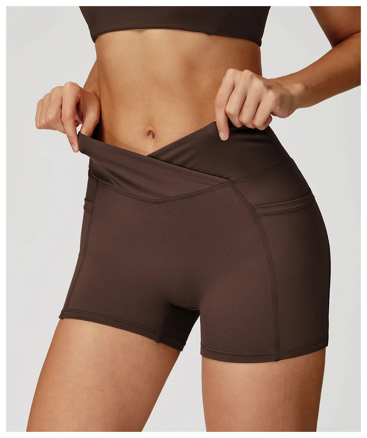 Cycling Shorts Cross Waist Head Yoga Shorts High Waist Workout Fitness Lift Butt Fitness Tights Gym Running Body Shaper Pants