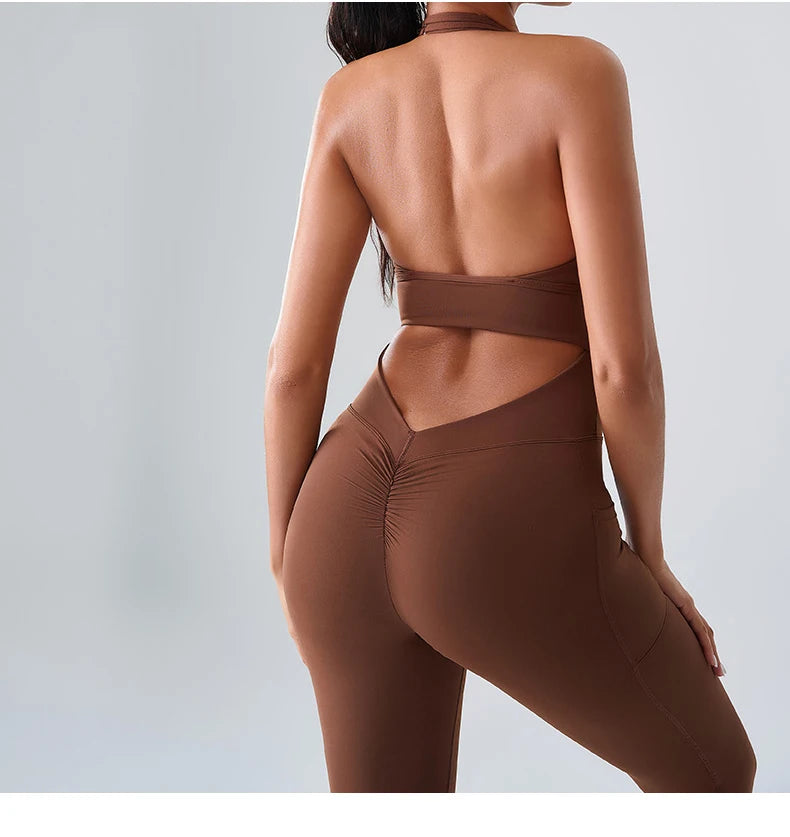 Workout Jumpsuit Sports Overalls Women Rompers Gym Clothing Running Tracksuit Fitness Gym Clothes Push Up Sportswear Yoga Set