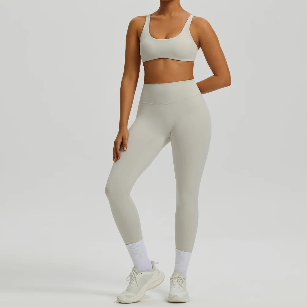 2 Pieces Yoga Set Women's Tracksuit Workout Sportswear Gym Clothing High Waist Leggings Fitness Shorts Push Up Bras Sports Suits