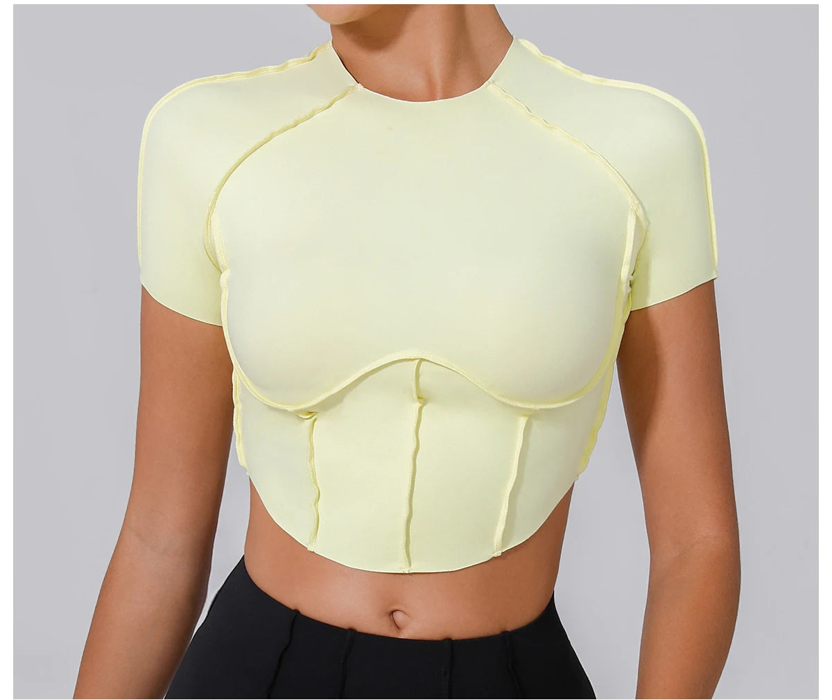 Women Yoga Top Line Sport T Shirts Fitness Clothes Short Sleeve Push Up Yoga Shirt Gym Top Running Active Wear Workout Sport Top
