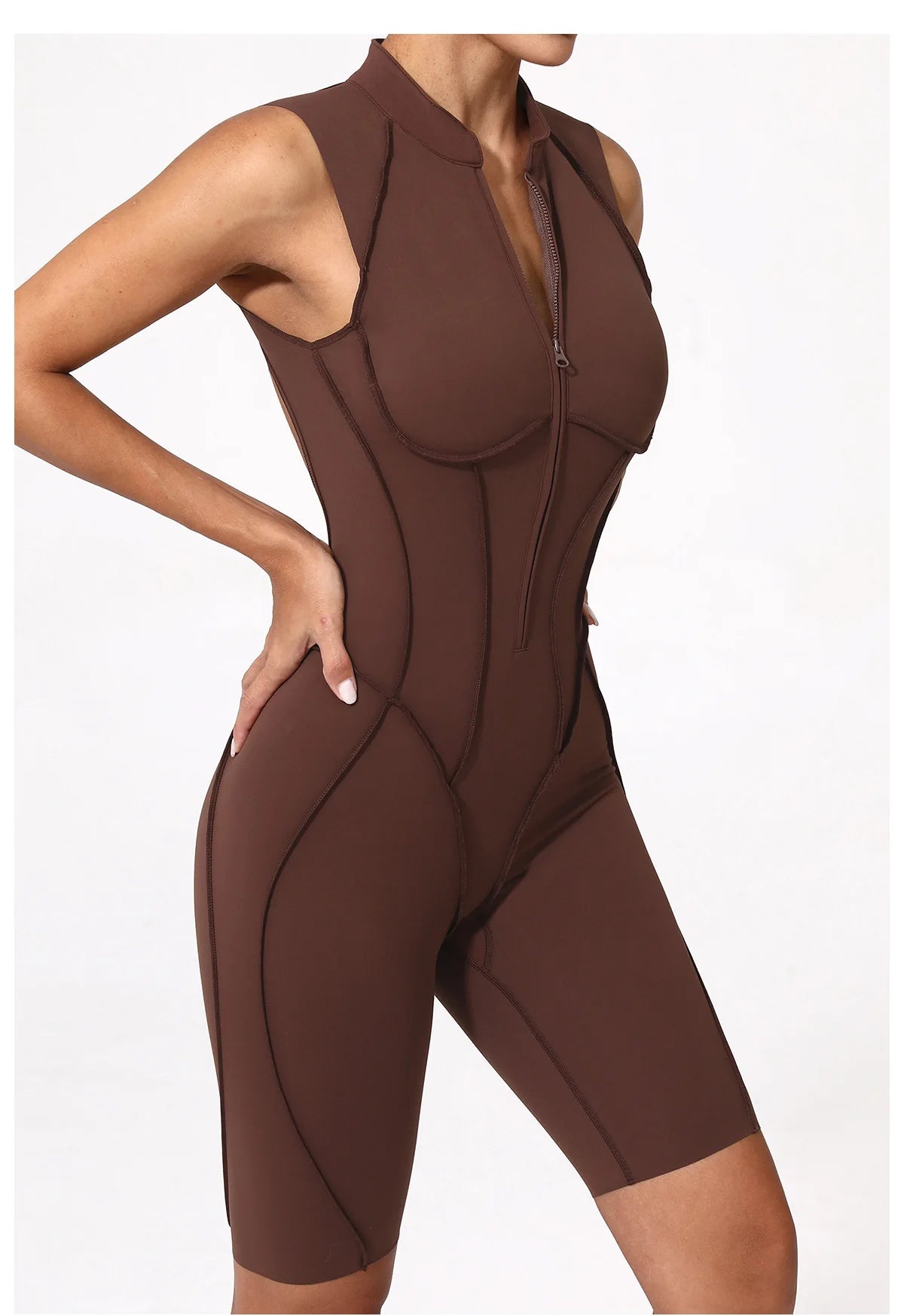 Zipper Jumpsuit Women's Fitness Suit Short Sets Sports Overalls for Woman Tracksuit Yoga Clothing Gym Workout Clothes Sportswear