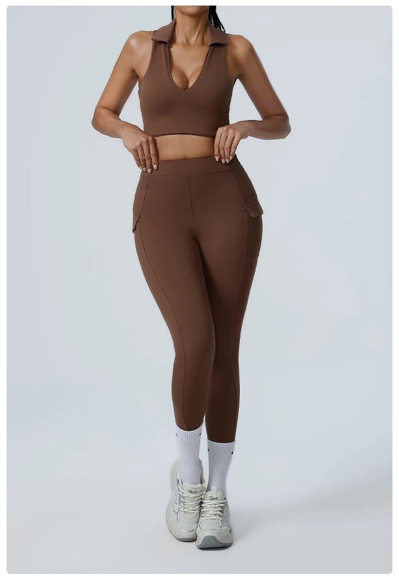 2PCS Yoga Set Women Tracksuit Sportswear Gym Workout Clothing Athletic Wear Fitness Bra High Waist Leggings Push Up Suit