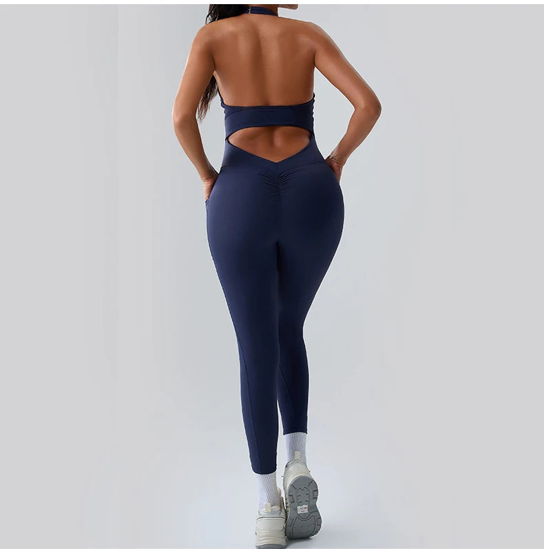 Workout Jumpsuit Sports Overalls Women Rompers Gym Clothing Running Tracksuit Fitness Gym Clothes Push Up Sportswear Yoga Set